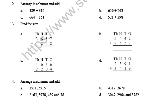 Cbse Class 3 Maths Addition Question Bank